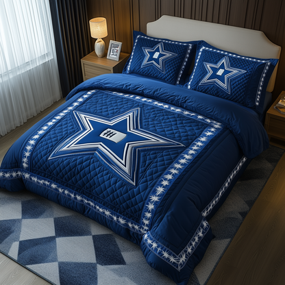 Cowboy Star 3-Piece Quilted Bedding Set GFTOTL2081
