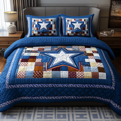 Cowboy Star 3-Piece Quilted Bedding Set GFTOTL2083