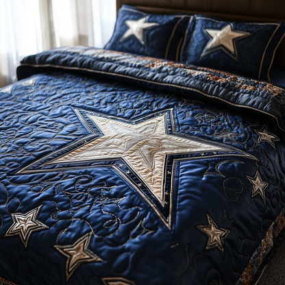 Cowboy Star 3-Piece Quilted Bedding Set GFTOTL2084