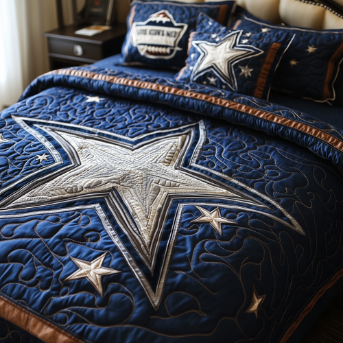 Cowboy Star 3-Piece Quilted Bedding Set GFTOTL2086