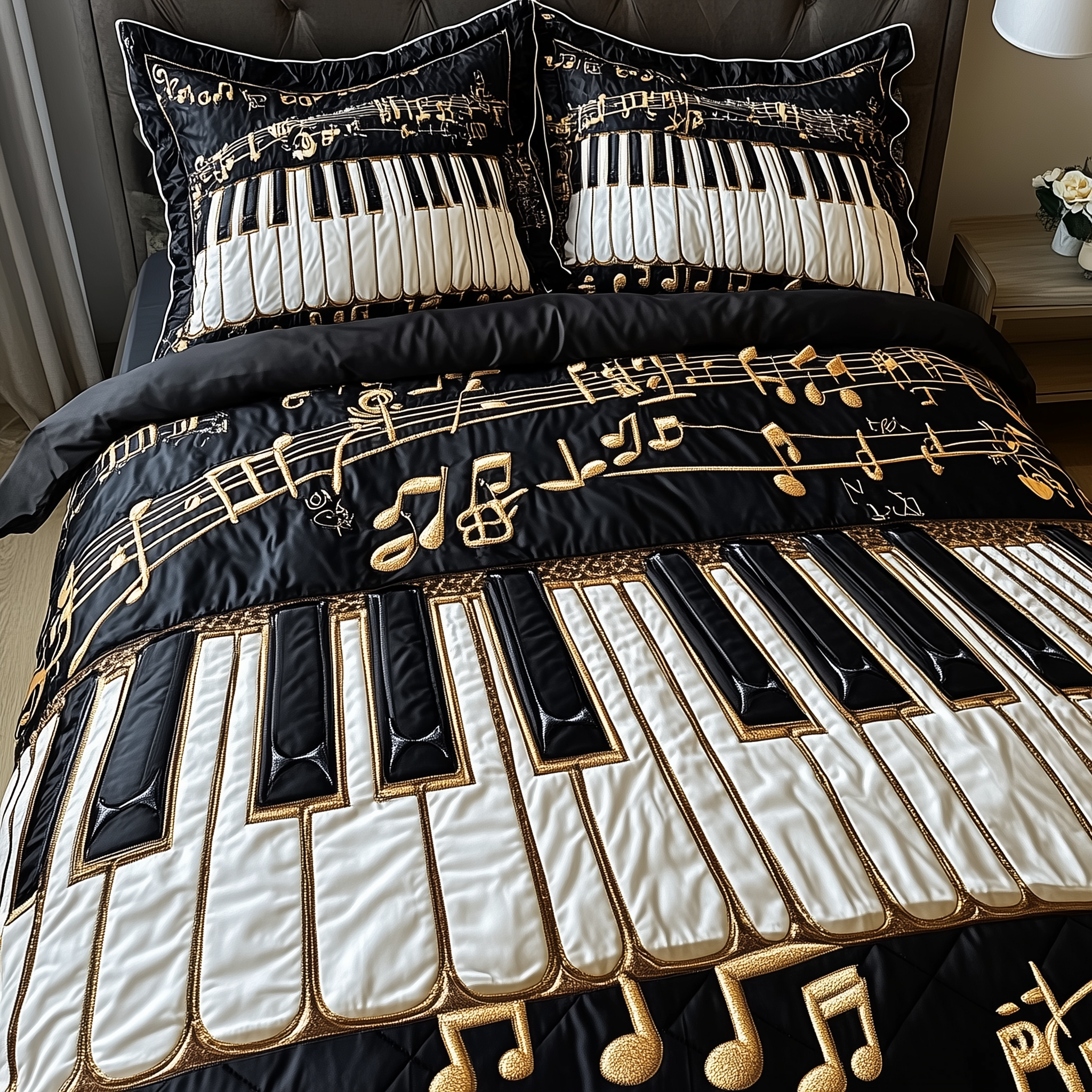 Keyboard 3-Piece Quilted Bedding Set GFTOTL2101 – Patchique Store