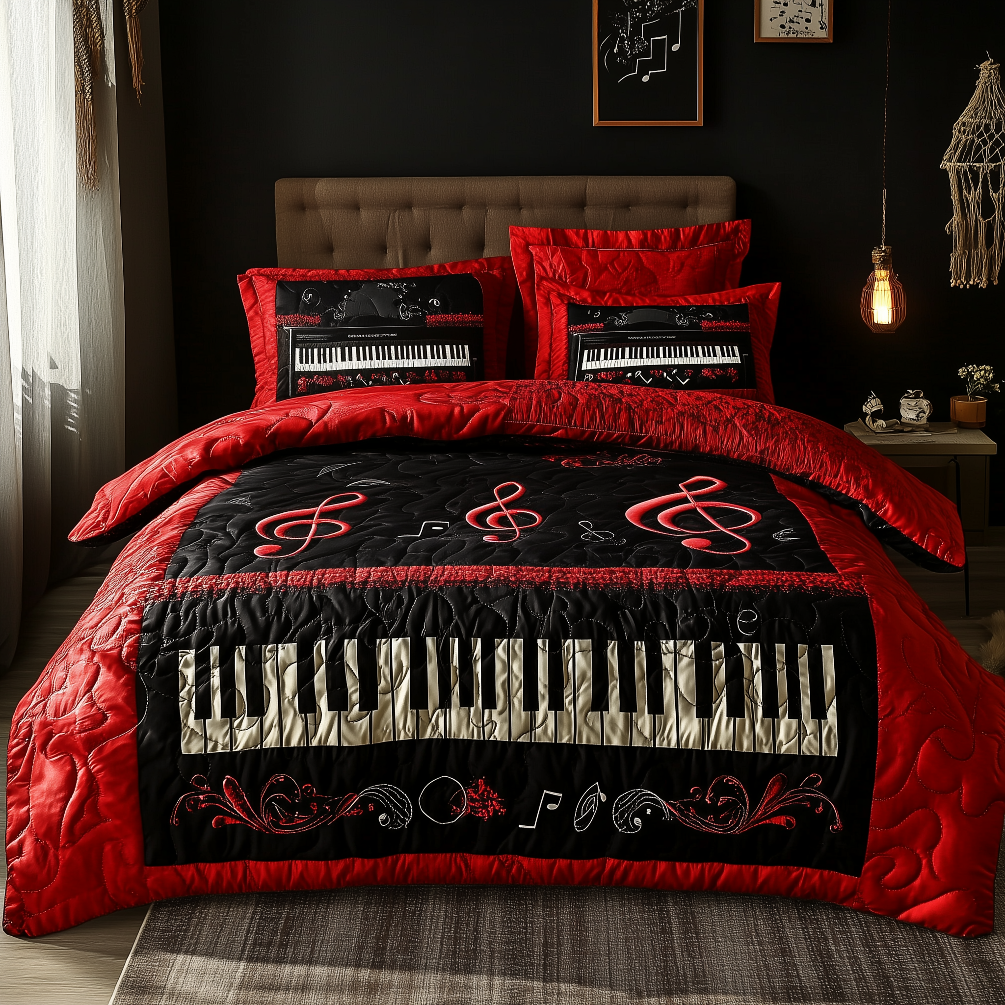 Keyboard 3-Piece Quilted Bedding Set GFTOTL2105 – Patchique Store
