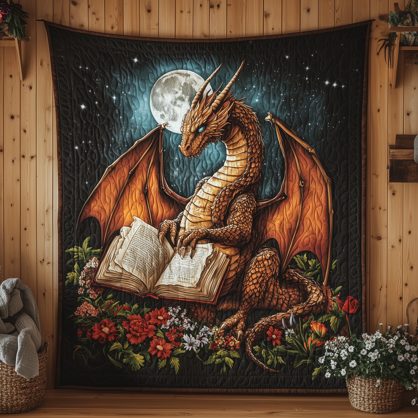 Bookish Dragon Quilted Blanket GFTOTL2129