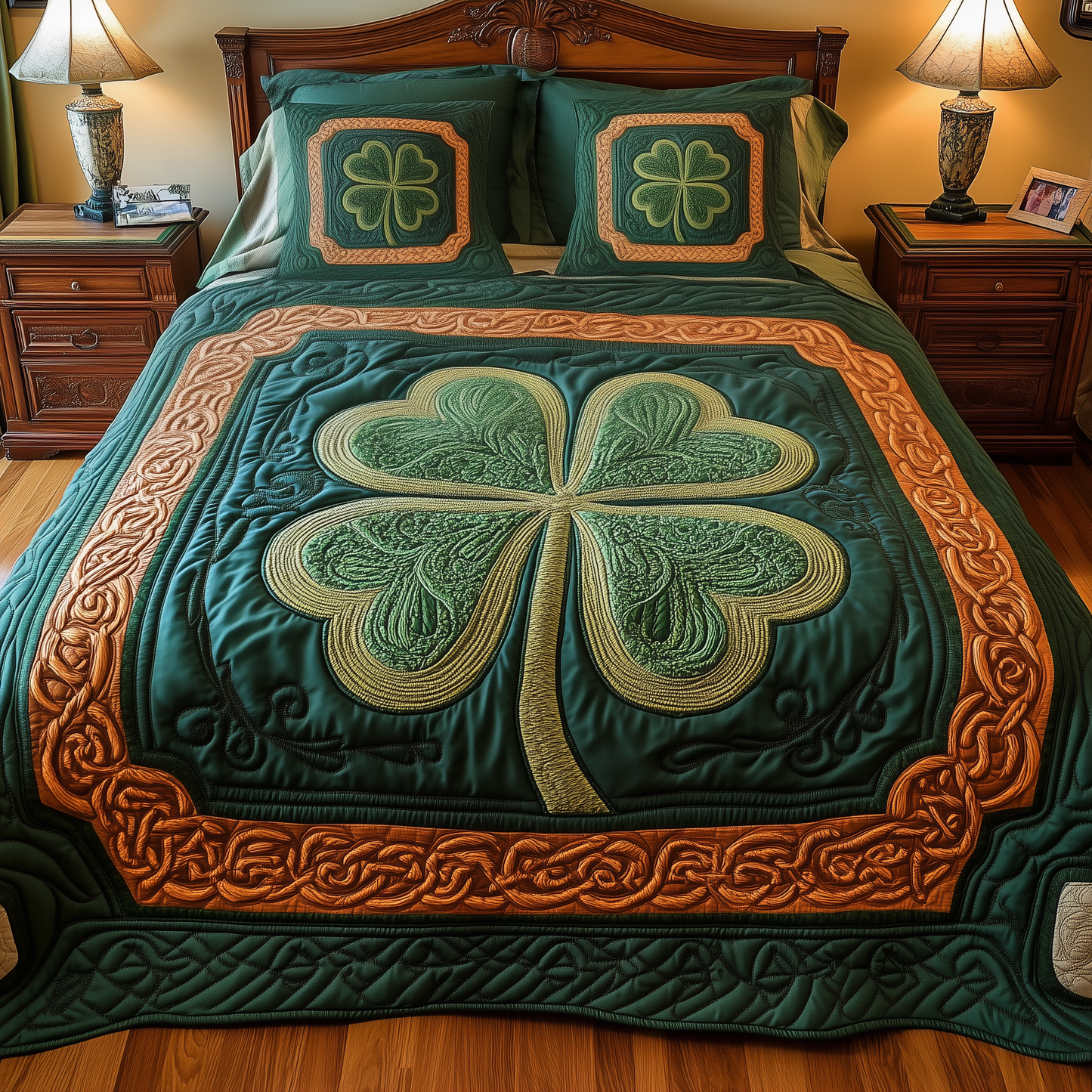 Celtic Shamrock 3-Piece Quilted Bedding Set GFTOTL2165
