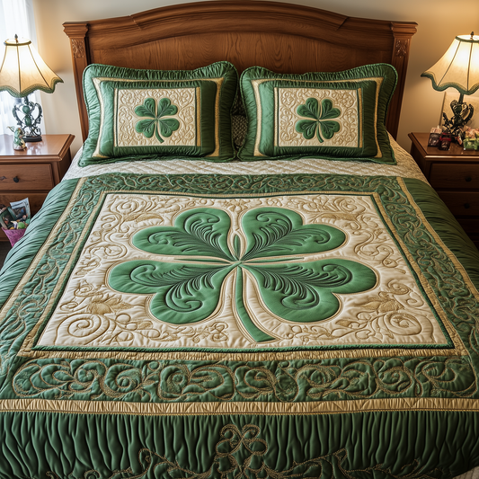 Celtic Shamrock 3-Piece Quilted Bedding Set GFTOTL2166