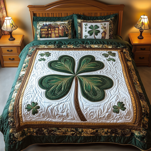 Celtic Shamrock 3-Piece Quilted Bedding Set GFTOTL2171