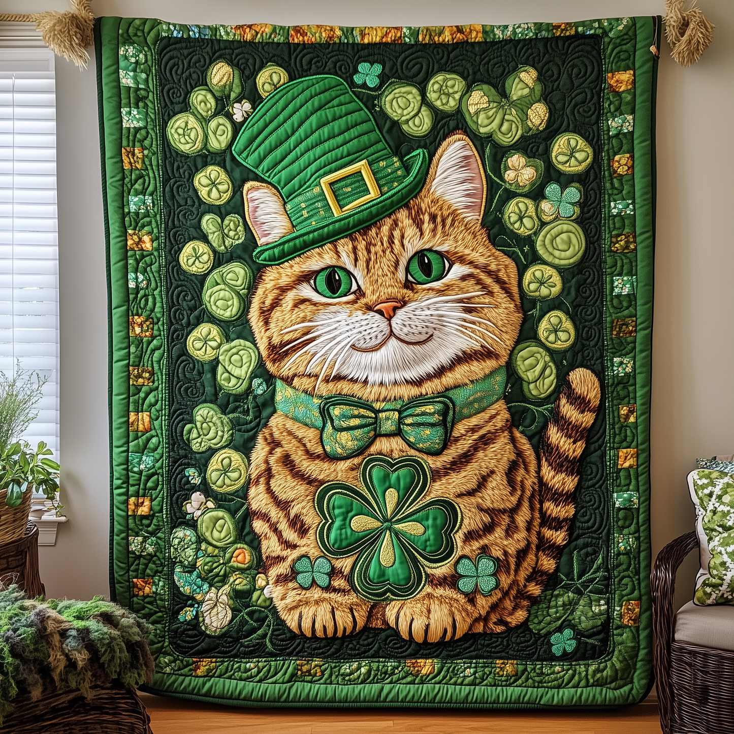 Irish Tabby Cat Quilted Blanket GFTOTL2203