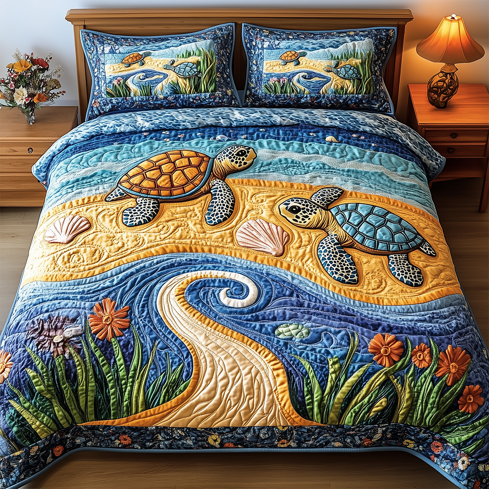 Turtle 3-Piece Quilted Bedding Set GFTOTL2227