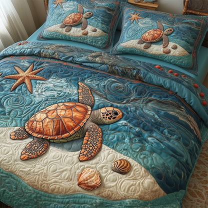 Turtle 3-Piece Quilted Bedding Set GFTOTL2228