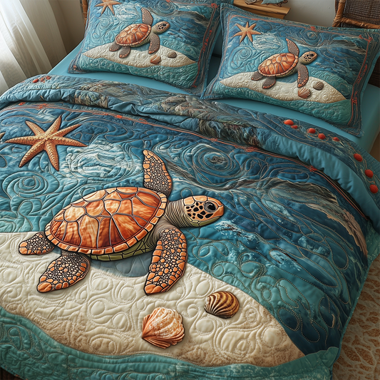 Turtle 3-Piece Quilted Bedding Set GFTOTL2228