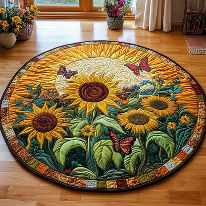 Sunflower Butterfly Quilted Round Mat GFTOTL2239