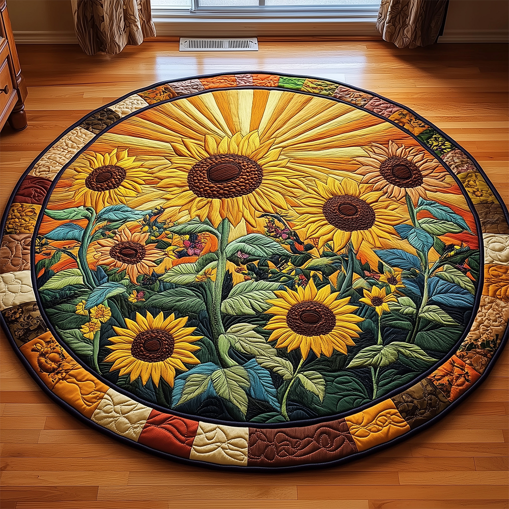 Sunflower Butterfly Quilted Round Mat GFTOTL2241