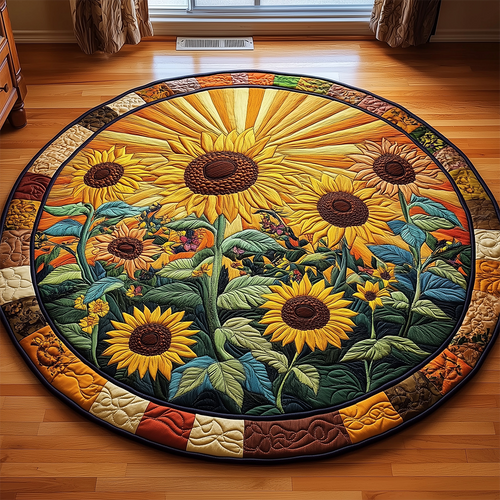 Sunflower Butterfly Quilted Round Mat GFTOTL2241