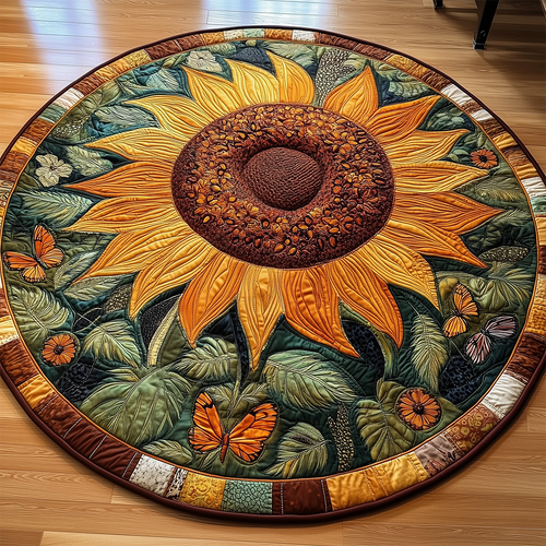 Sunflower Butterfly Quilted Round Mat GFTOTL2250
