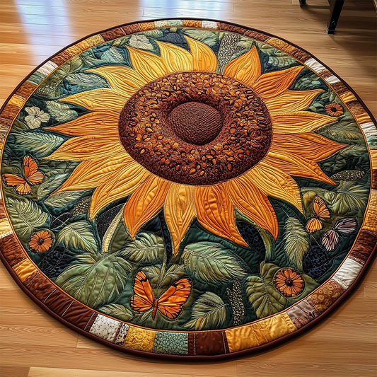 Sunflower Butterfly Quilted Round Mat GFTOTL2250