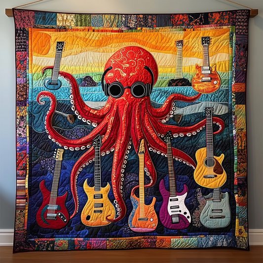 Octopus Guitar Quilted Blanket GFTOTL2293