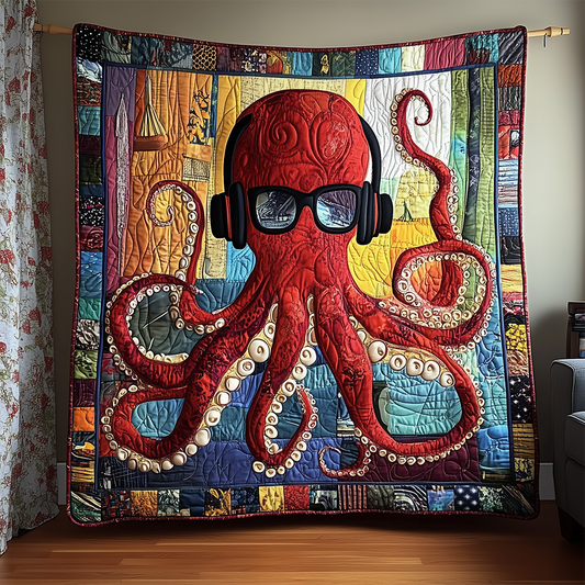 Octopus Guitar Quilted Blanket GFTOTL2296
