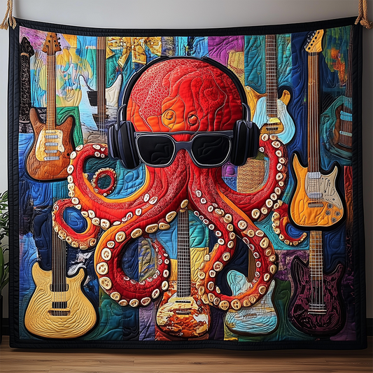 Octopus Guitar Quilted Blanket GFTOTL2298