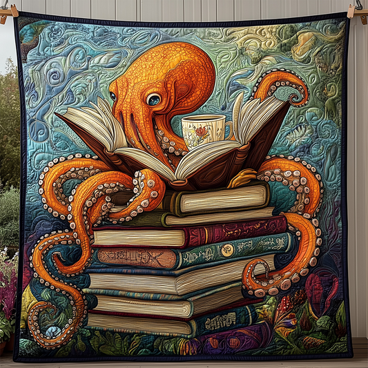 Reading Octopus Quilted Blanket GFTOTL2304