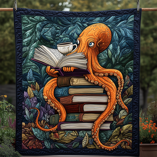 Reading Octopus Quilted Blanket GFTOTL2305