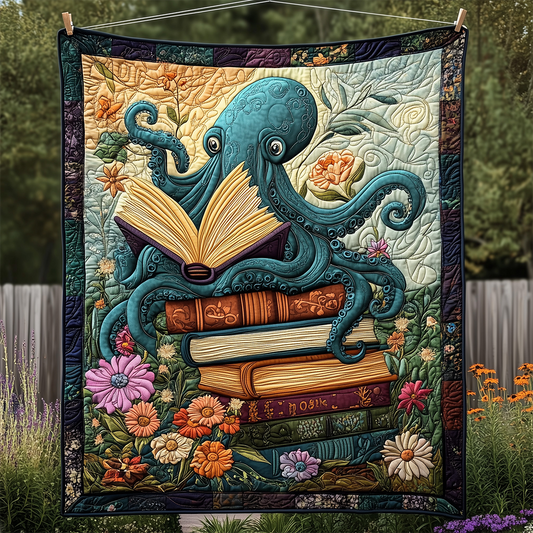 Reading Octopus Quilted Blanket GFTOTL2310