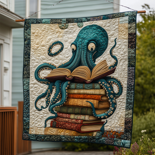 Reading Octopus Quilted Blanket GFTOTL2311