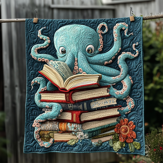 Reading Octopus Quilted Blanket GFTOTL2312