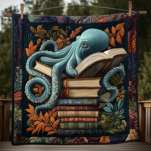 Reading Octopus Quilted Blanket GFTOTL2314