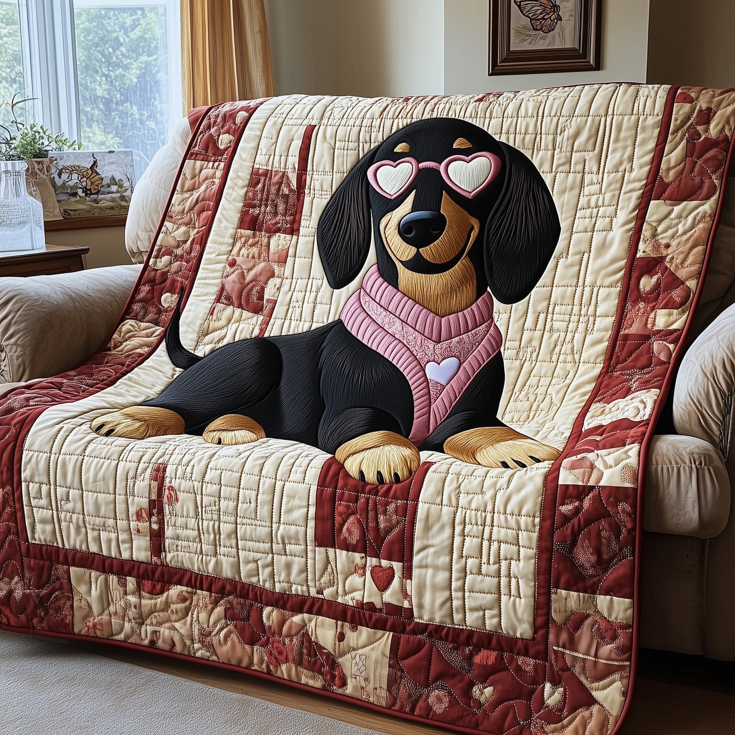 Sausage Dachshund Quilted Blanket GFTOTL2317