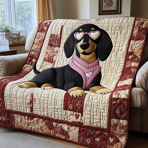 Sausage Dachshund Quilted Blanket GFTOTL2317