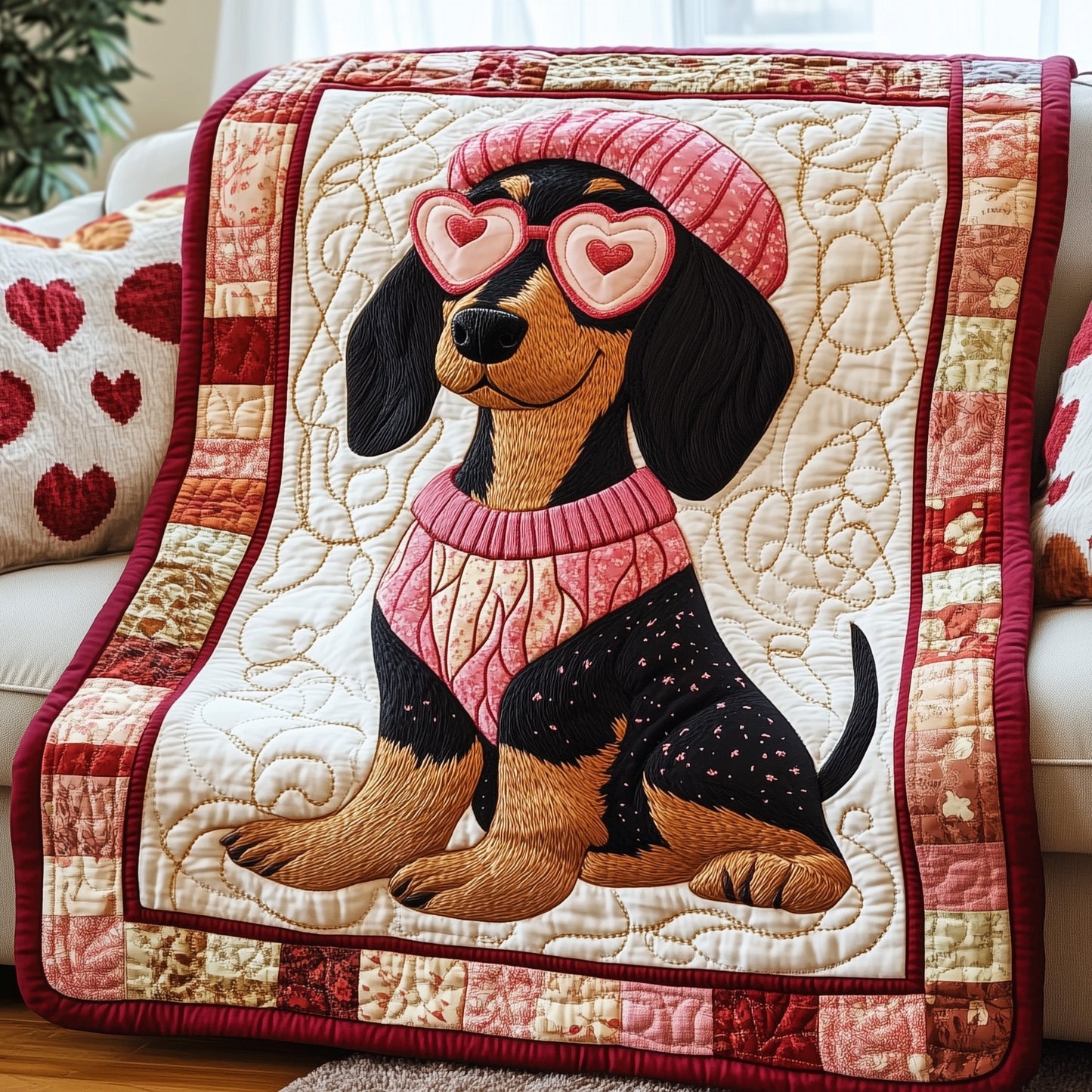 Sausage Dachshund Quilted Blanket GFTOTL2320
