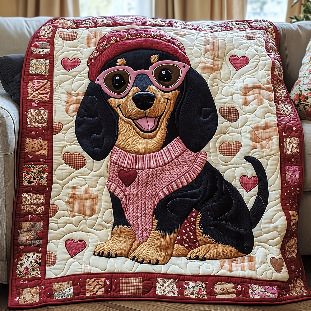 Sausage Dachshund Quilted Blanket GFTOTL2321
