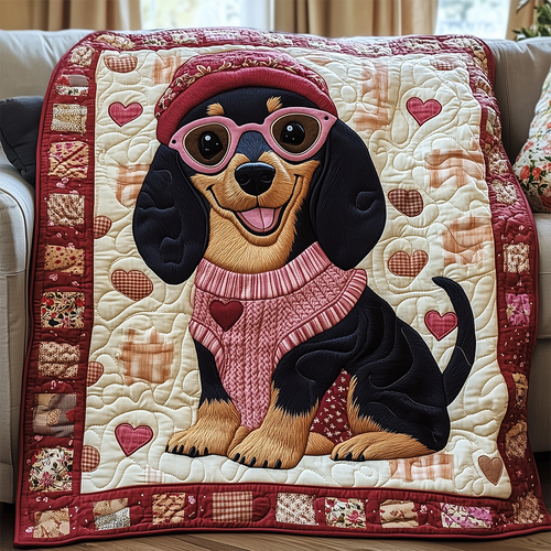 Sausage Dachshund Quilted Blanket GFTOTL2321
