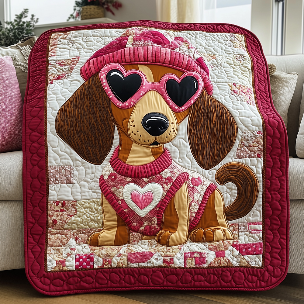 Sausage Dachshund Quilted Blanket GFTOTL2327