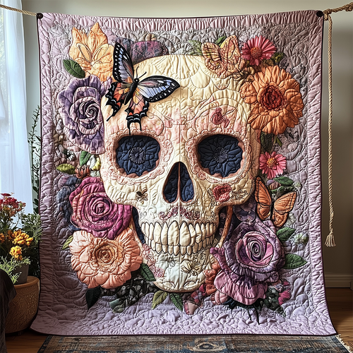 Butterfly Skull Quilted Blanket GFTOTL2335