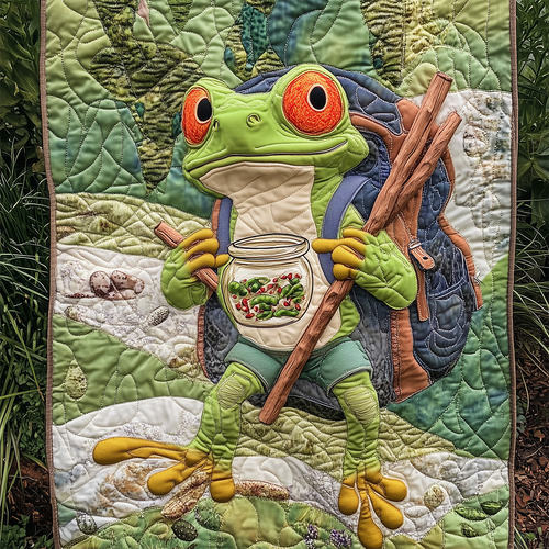Hiking Frog Quilted Blanket GFTOTL2345