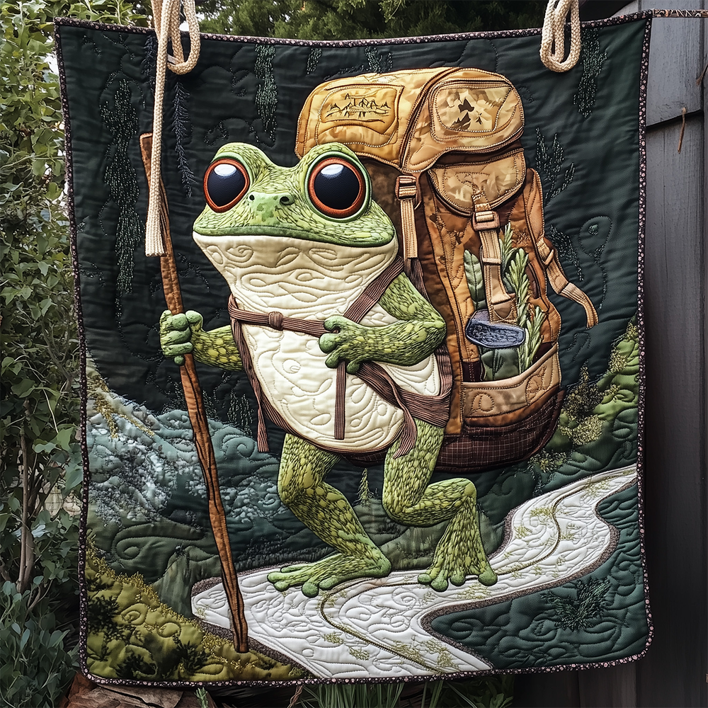 Hiking Frog Quilted Blanket GFTOTL2350