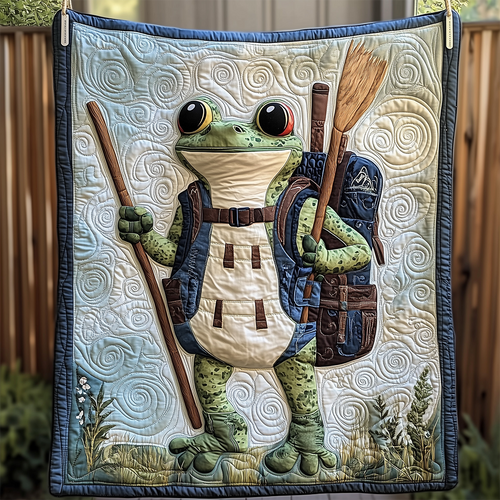 Hiking Frog Quilted Blanket GFTOTL2351