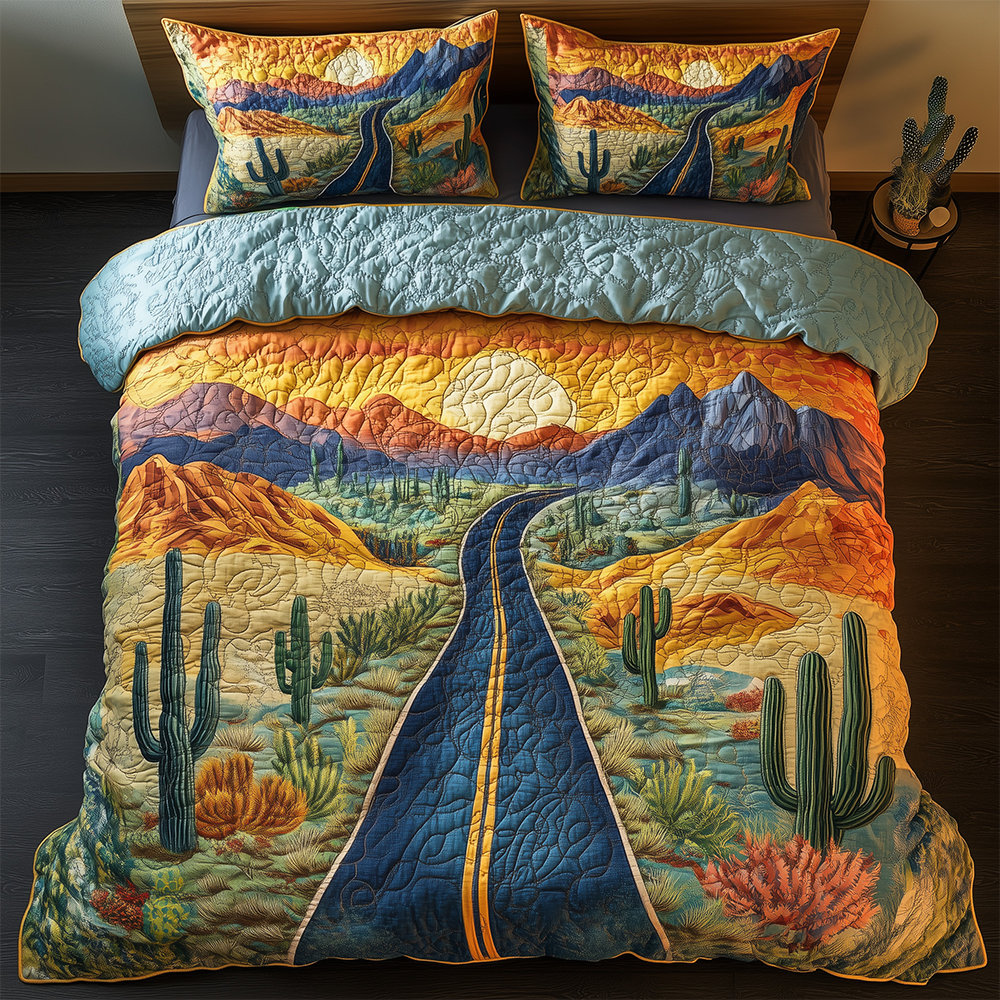 Desert Highway 3-Piece Quilted Bedding Set GFTOTL2356