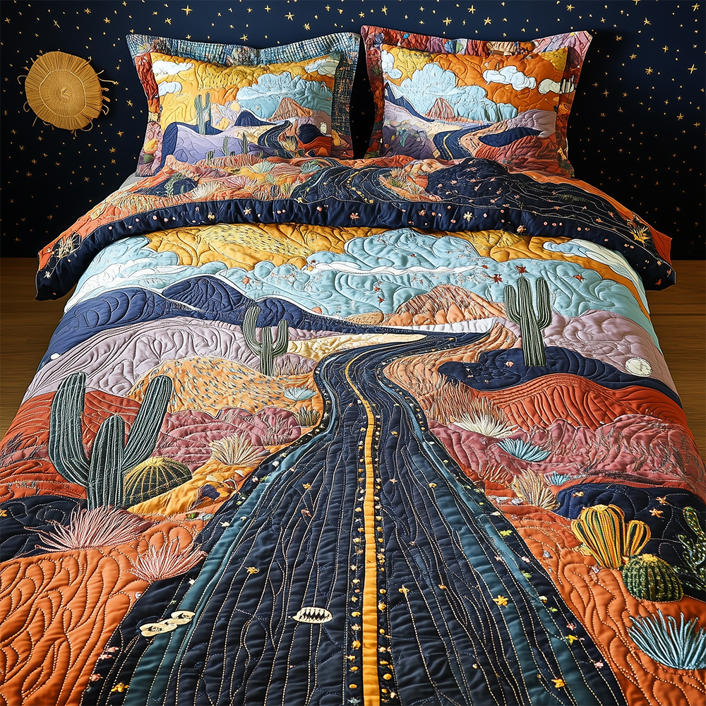Desert Highway 3-Piece Quilted Bedding Set GFTOTL2358