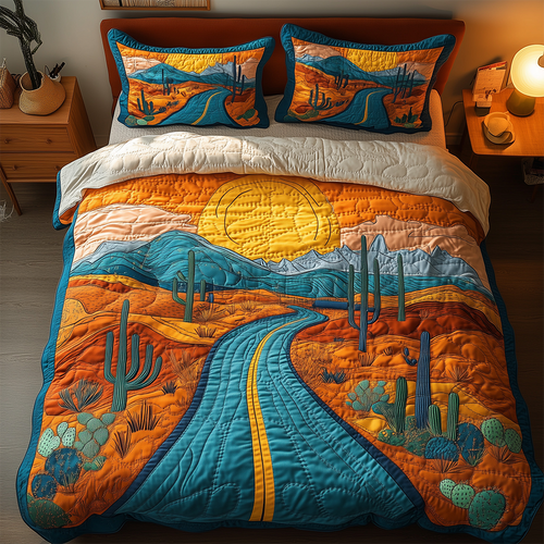 Desert Highway 3-Piece Quilted Bedding Set GFTOTL2361