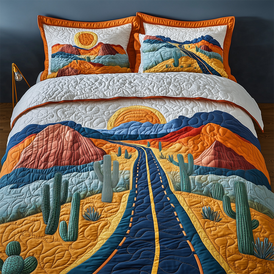 Desert Highway 3-Piece Quilted Bedding Set GFTOTL2364