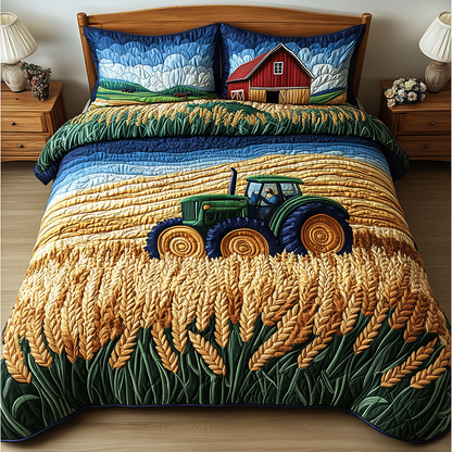 Tractor 3-Piece Quilted Bedding Set GFTOTL2406
