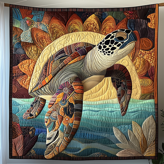Awakening of the Sea Turtle Quilted Blanket GFTOTL2419