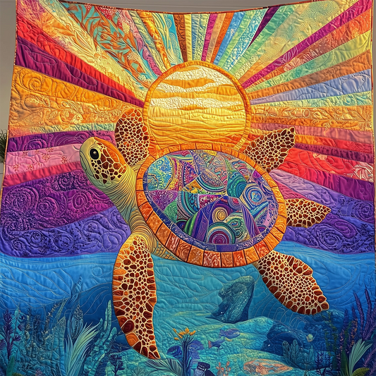 Awakening of the Sea Turtle Quilted Blanket GFTOTL2425
