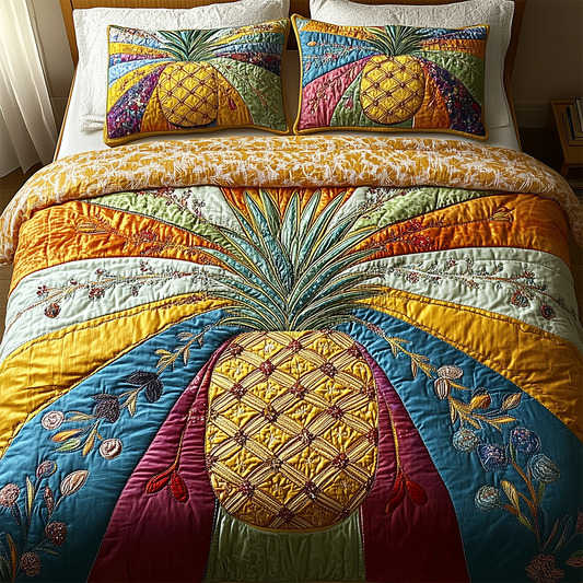 Pineapple 3-Piece Quilted Bedding Set GFTOTL2475