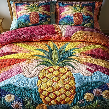 Pineapple 3-Piece Quilted Bedding Set GFTOTL2480