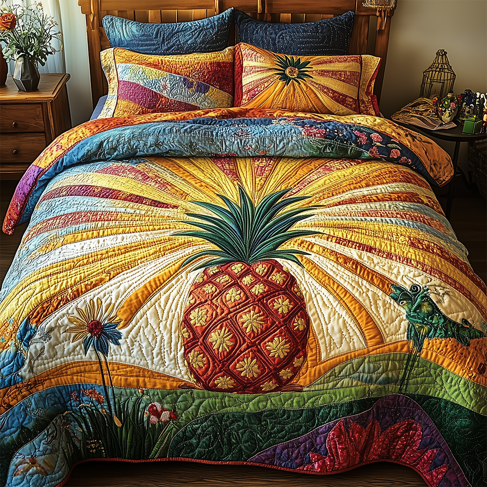 Pineapple 3-Piece Quilted Bedding Set GFTOTL2482