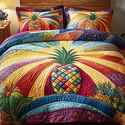 Pineapple 3-Piece Quilted Bedding Set GFTOTL2484