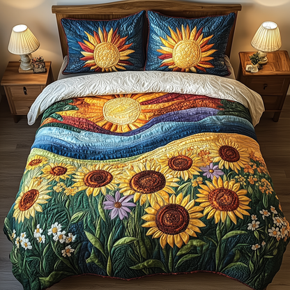 Sunflower Deity 3-Piece Quilted Bedding Set GFTOTL2494